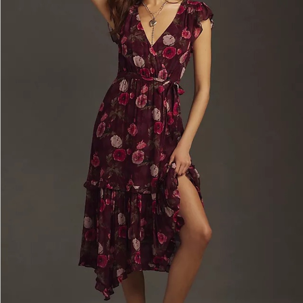 PAIGE Terrazza Floral Midi Dress, size 6, NWT 🌹
